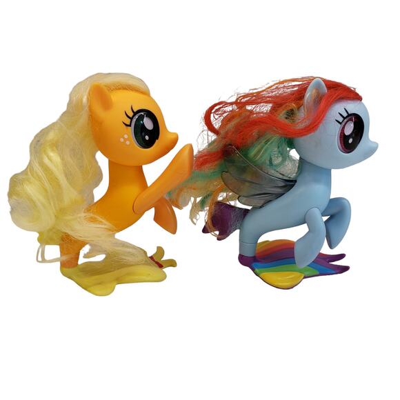 My Little Pony Mermaid Seapony Rainbow Dash Apple Jack Pony Bundle - Picture 6 of 11